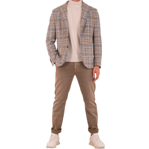 LBM 1911 Giacca da uomo Giacca Uomo con impunture su revers Grigio beige - Francavilla Moda